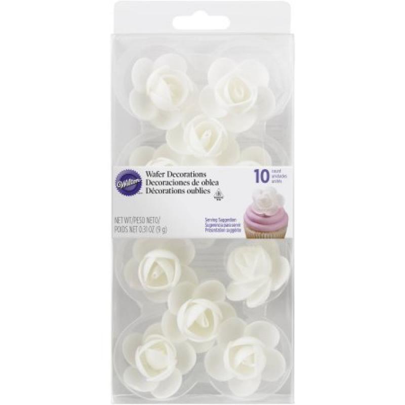 Wilton Rose Edible Wafer Paper Decorations, 10-Count, 710-7210