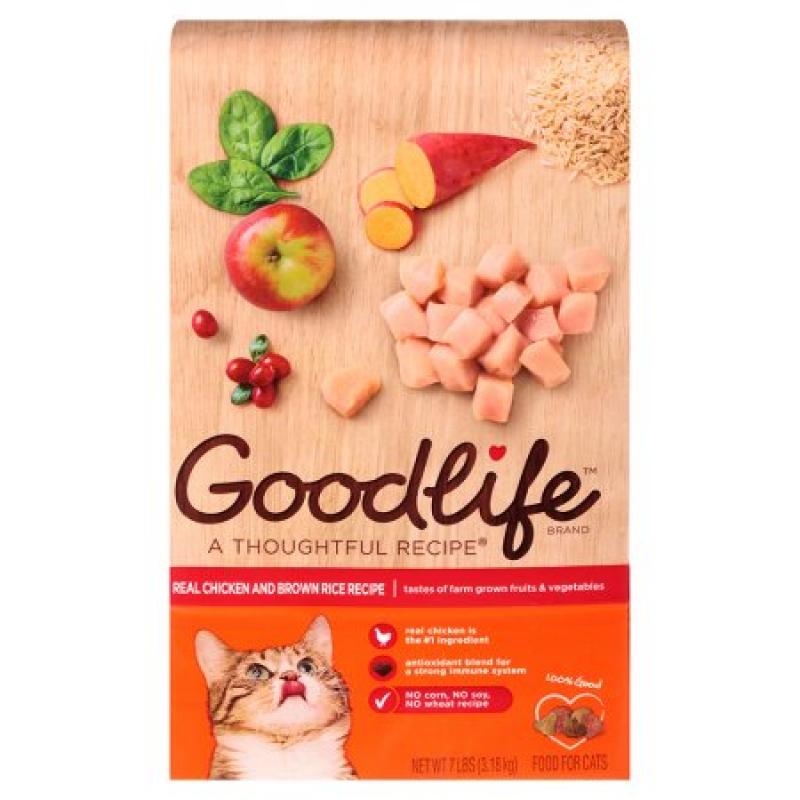GOODLIFE Adult Real Chicken and Brown Rice Recipe Dry Cat Food 7 Pounds