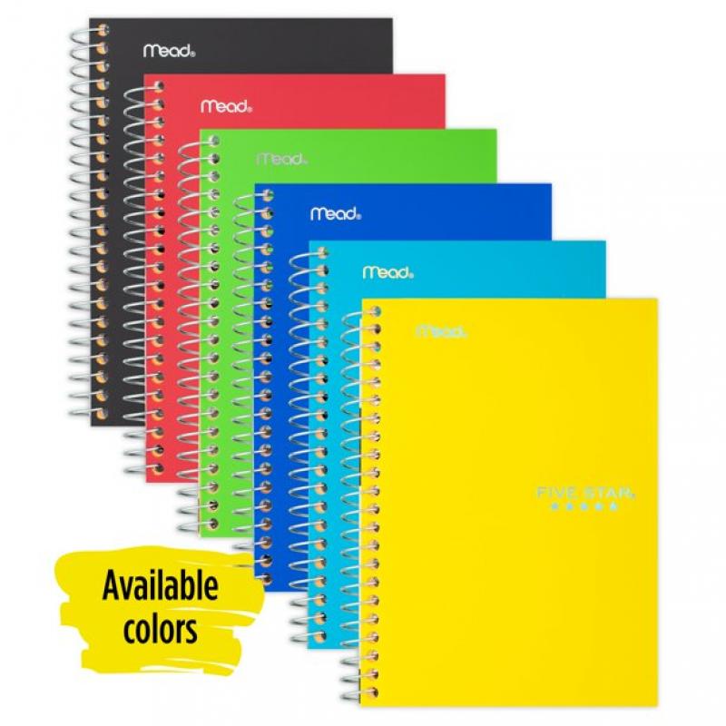 Five Star Personal Spiral Notebook, College Ruled, 7" x 4 3/8", Color Choice will Vary (45484)