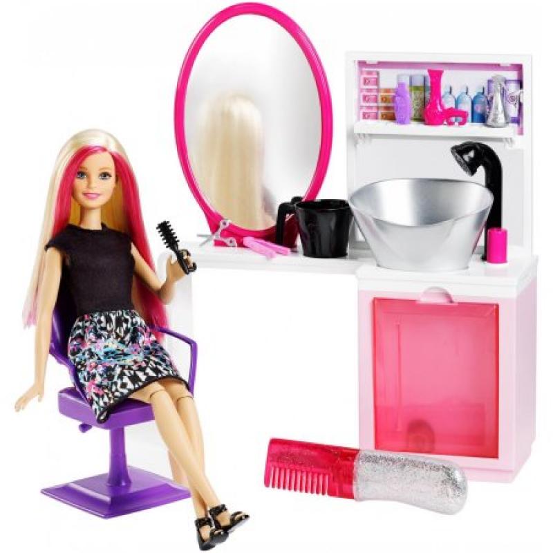 Barbie Sparkle Style Salon Doll and Playset