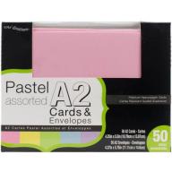Core&#039;dinations Smooth A2 Cards with White Envelopes 50/Box, Pastel