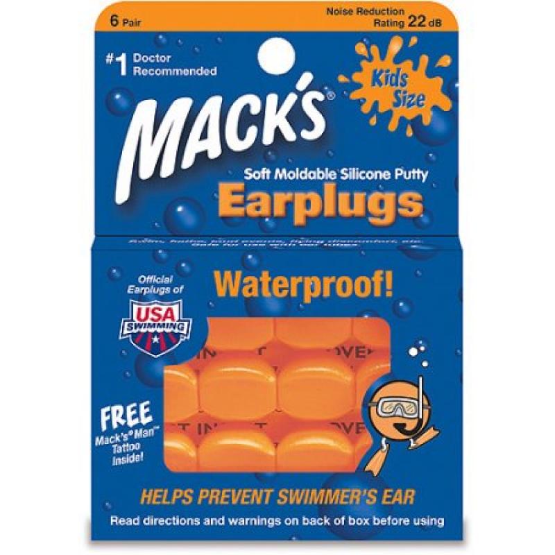 Mack&#039;s Pillow Soft Kids Silicone Earplugs 6 Pair