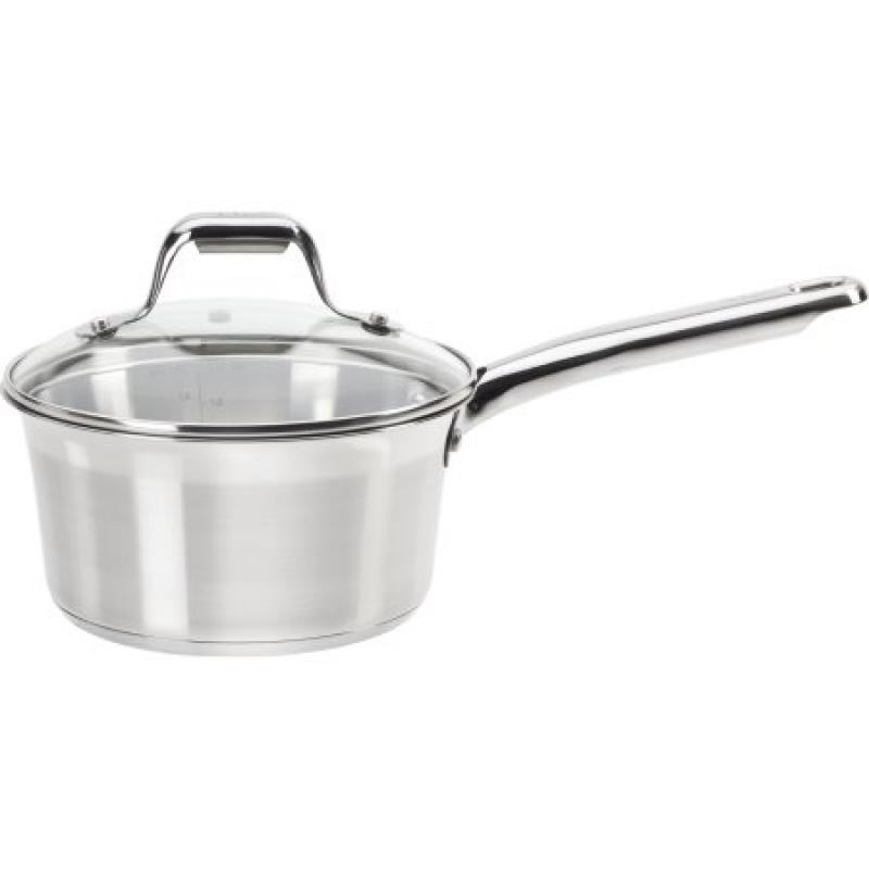 T-fal, Elegance Stainless Steel, C81124, Dishwasher Safe, Induction Compatible Cookware, 3 Qt. Saucepan with Lid, Silver