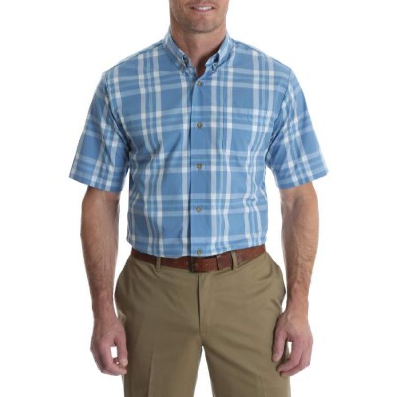 Wrangler Tall Men's Short Sleeve Wrinkle Resist Plaid Shirt