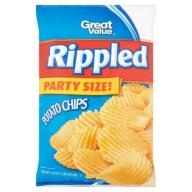 Great Value Rippled Potato Chips, 16 oz