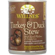 Wellness Turkey and Duck Stew Can Dog Food, 12.5 oz, 12-Pack