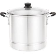 IMUSA 16-Quart Covered Stock Pot / Steamer with Tempered Glass Lid and Insert