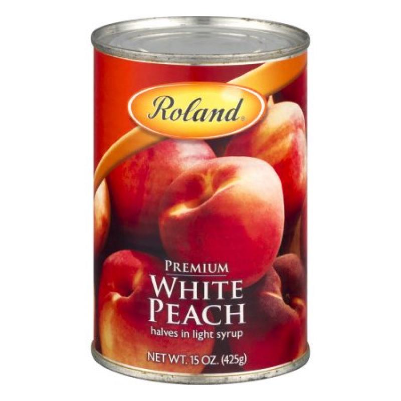 Roland Premium White Peach Halves in Light Syrup, 15 oz