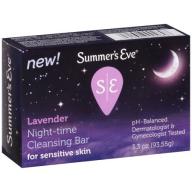 Summer&#039;s Eve Lavender Night-Time Cleansing Bar for Sensitive Skin, 3.3 oz