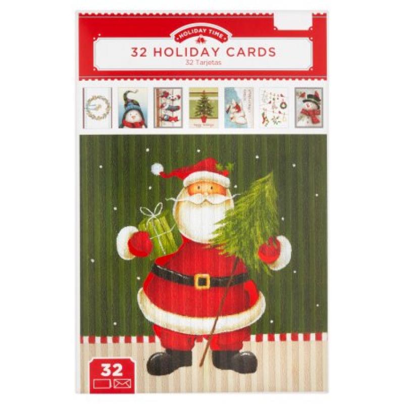 Holiday Time Holiday Cards, 32 count