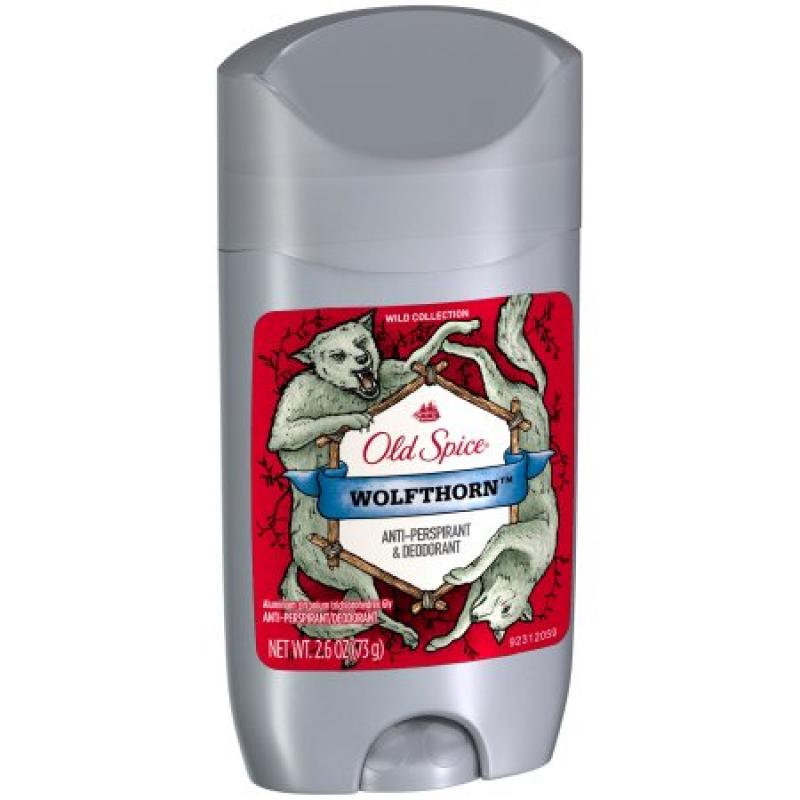 Old Spice Wild Collection Wolfthorn Scent Men&#039;s Invisible Solid Anti-Perspirant & Deodorant, 2.6 oz