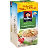 Quaker Apples & Cinnamon Instant Oatmeal, 1.51 oz, 20 count