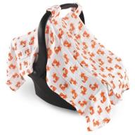 Hudson Baby Boy and Girl Muslin Car Seat Canopy Cover - Foxes