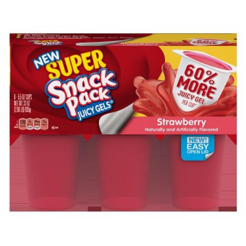 Super Snack Pack Strawberry Juicy Gels, 5.5 oz, 6 count