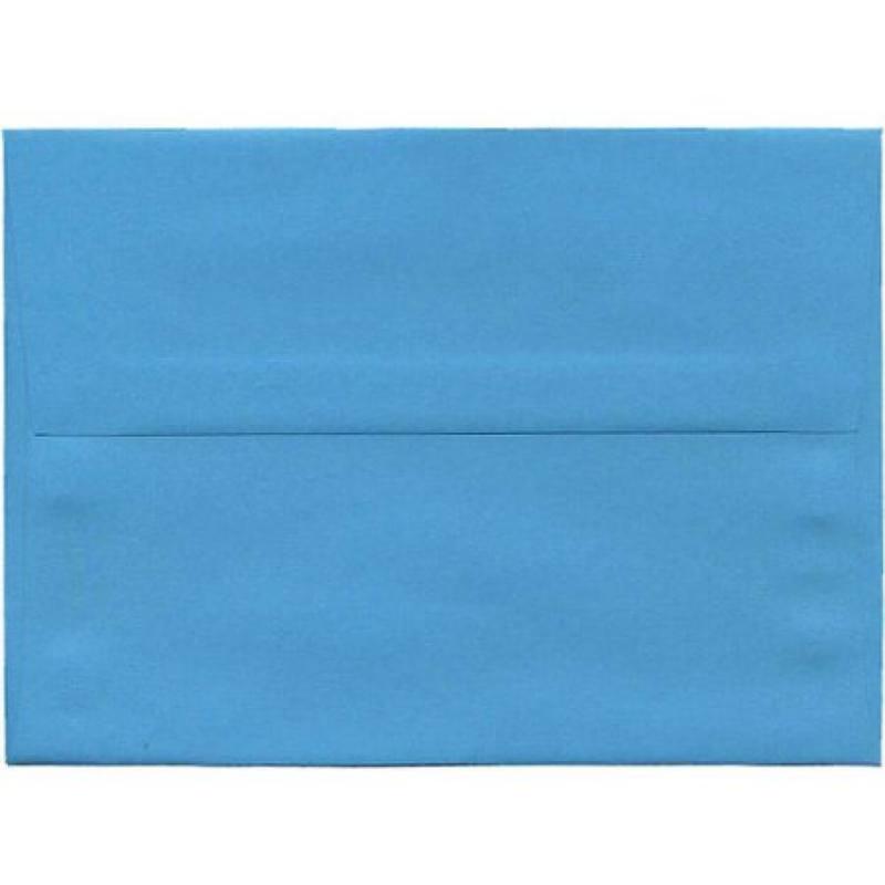 JAM Paper A7 5-1/4" x 7-1/4" Recycled Paper Invitation Envelopes, Brite Hue Blue, 25pk