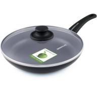 GreenLife Healthy Ceramic Non-Stick Soft Grip 11" Covered Fry Pan, Black