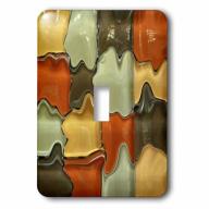 3dRose Brown Orange Yellow Green Glass Abstract, Single Toggle Switch