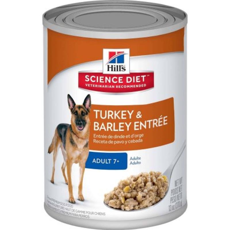 Hill&#039;s Science Diet Adult 7+ Turkey & Barley Entrée Canned Dog Food, 13 oz, 12-pack