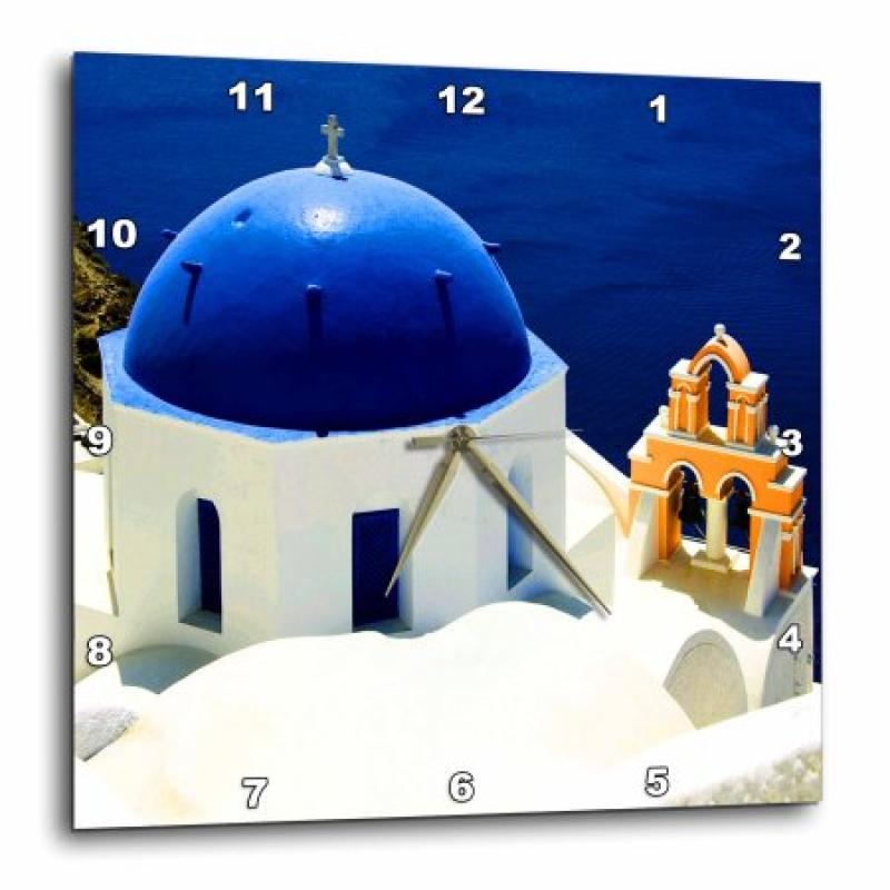3dRose Greece. Santorini. Ocean., Wall Clock, 10 by 10-inch
