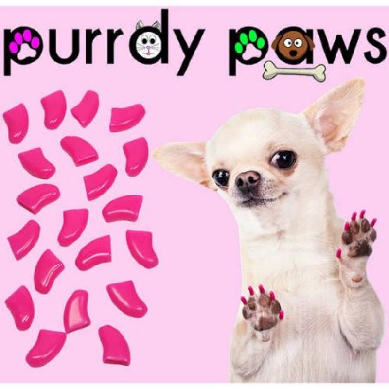 Purrdy Paws Soft Nail Caps for Dogs, 40-Pack, Lipstick Pink