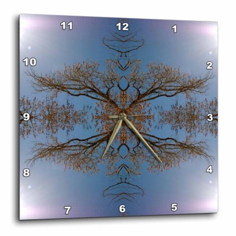 3dRose Tree Vines Illuminated, Wall Clock, 10 by 10-inch