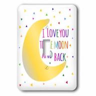 3dRose I love you to the moon and back - colorful rainbow text on white, 2 Plug Outlet Cover