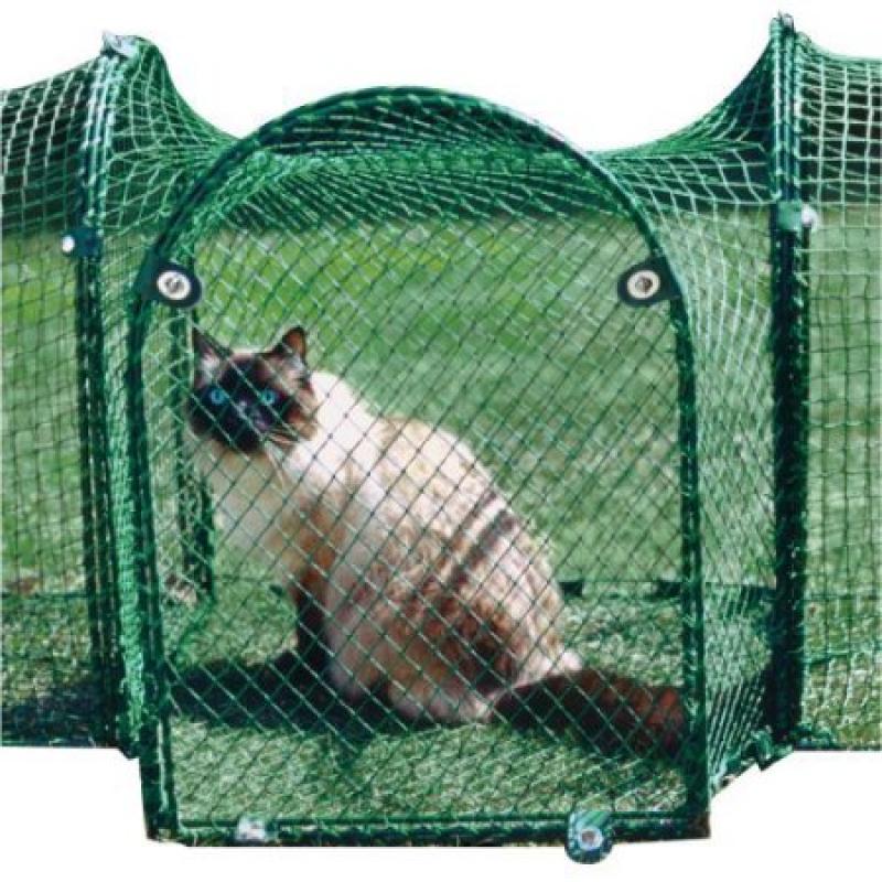 Kittywalk Single T-Connect Unit Outdoor Cat Enclosure, Green, 24" x 24" x 24"