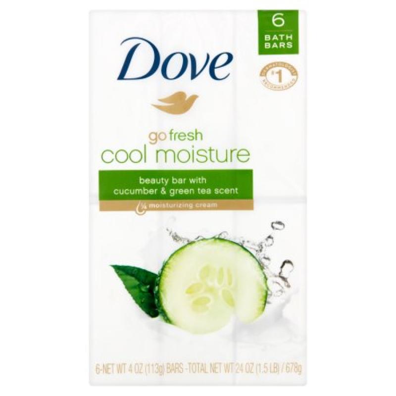 Dove go fresh Cucumber and Green Tea Beauty Bar, 4 oz, 6 Bar