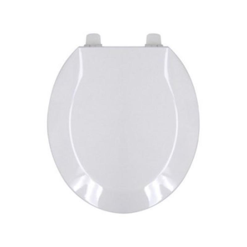 Round Plastic Toilet Seat, White
