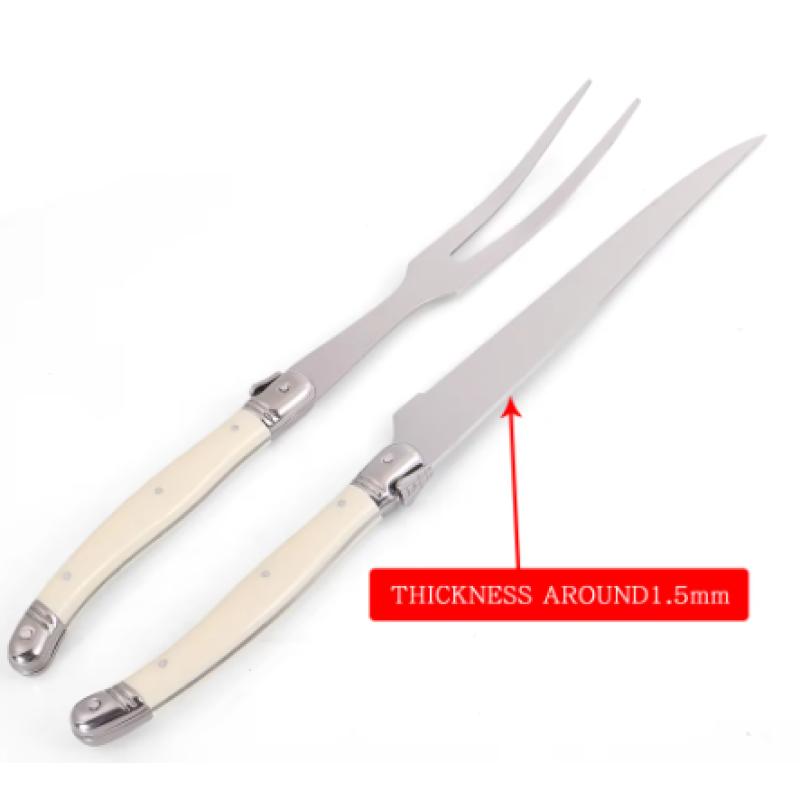 Stainless Steel Carving Knife Fork Set BBQ Slicing Grill Vegetable Tools Salad Serving Tools Turkey Knife Steak Roast Meat Fork