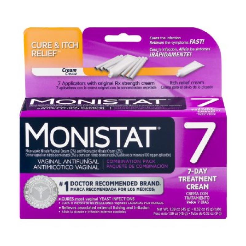 Monistat 7 Vaginal Antifungal 7-Day Treatment Cream, Monistat 7 Antimicotico Vaginal Crema Con Tratamento Para 7 Days, 1.0 KIT