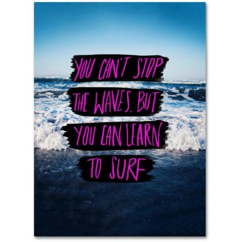 Trademark Fine Art "Learn to Surf" Canvas Art by Leah Flores