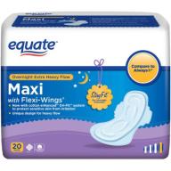 Equate Overnight Extra Heavy Flow Maxi Pads with Flexi-Wings, 20 count