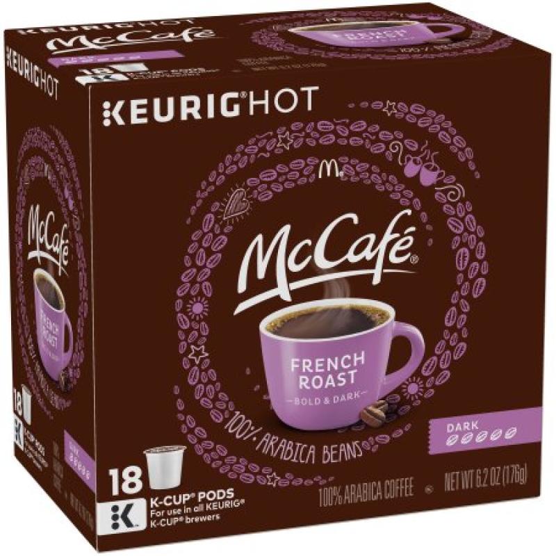 McCafe French Roast Dark Coffee K-Cup Pods, 18 count, 6.2 Oz