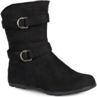 Brinley Co Kids Girl&#039;s Buckle and Strap Accent Mid-calf Boots