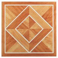 NEXUS White Border Classic Inlaid Parquet 12x12 Inch Self Adhesive Vinyl Floor Tile - 20 Tiles/20 Sq.Ft.