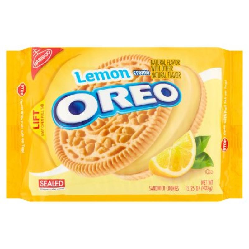 Nabisco Oreo Sandwich Cookies Lemon, 15.25 OZ