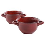 Gibson CP Setof 2 27oz Soup Bowls Red