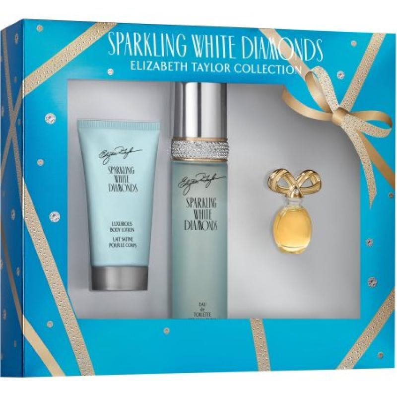 Elizabeth Taylor Sparkling White Diamonds Fragrance Gift Set for Women, 3 pc
