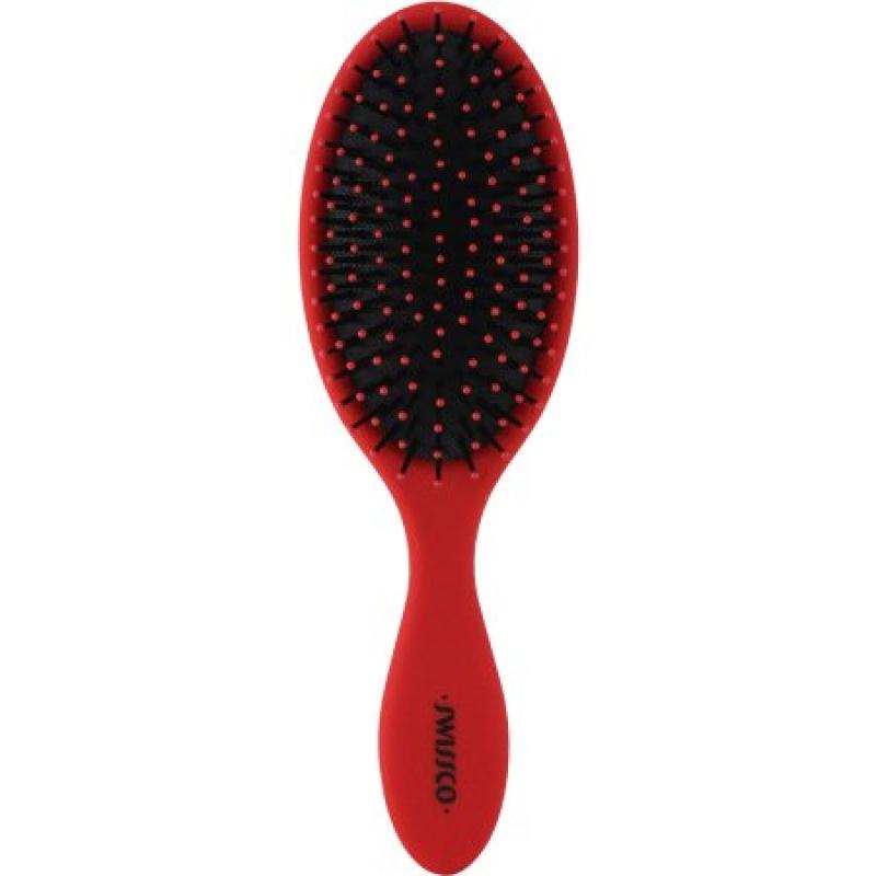 Swissco Soft Touch Oval Hair Brush Polypin, Red