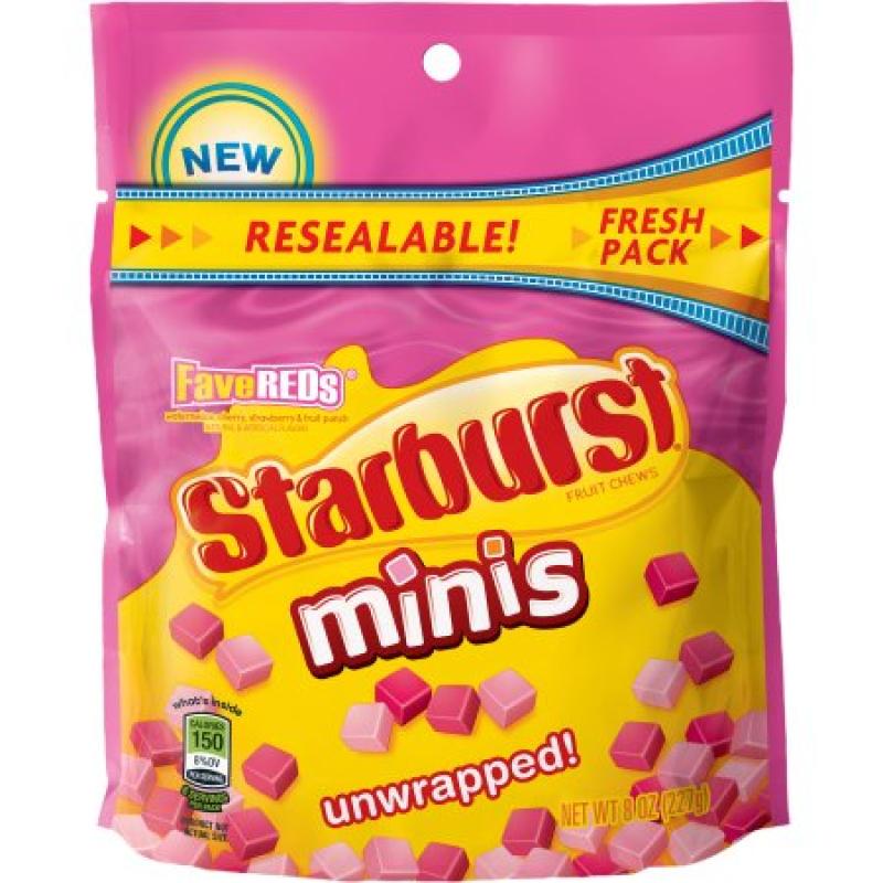 Starburst FaveREDS Minis Fruit Chews Candy Bag, 8 ounce