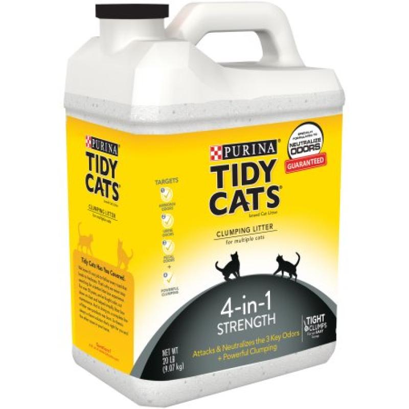 Purina Tidy Cats Clumping Litter 4-in-1 Strength for Multiple Cats 20 lb. Jug