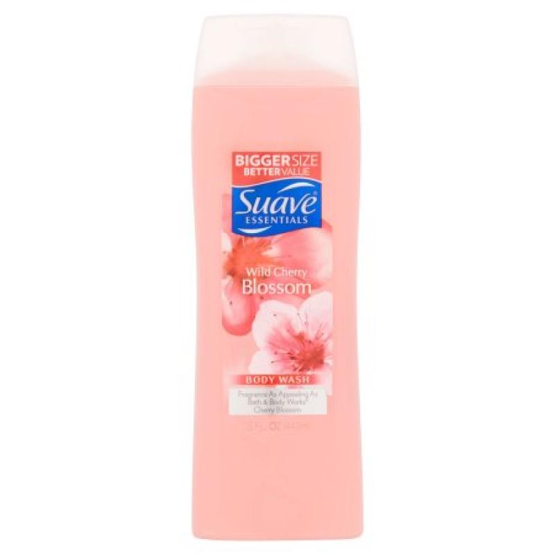 Suave Essentials Wild Cherry Blossom Body Wash, 12 oz