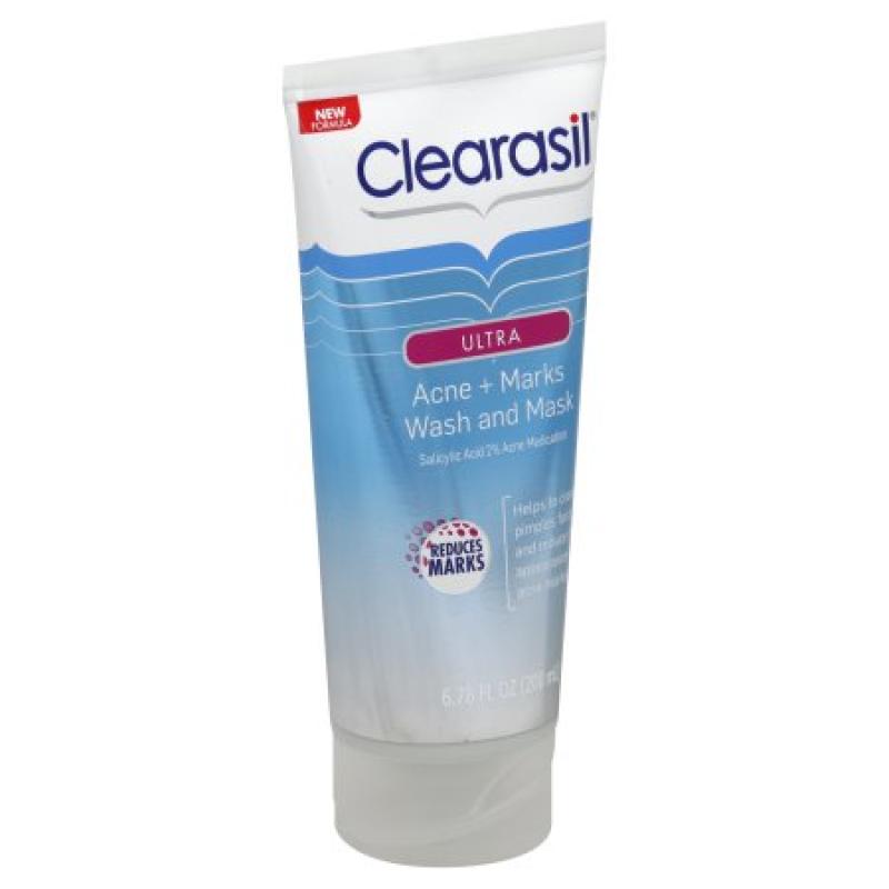 Clearasil Ultra Acne + Marks Acne Treatment Face Wash and Mask, 6.78 Ounce