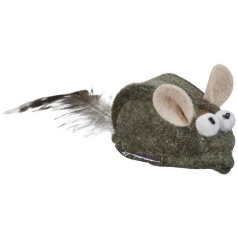 Multipet Felt Mice With Feathers Cat Toy