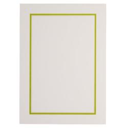 JAM Paper Foldover Card and Envelope Stationery Sets, Large, 5 1/2 x 7 3/4, Lime Green Border, 50/pack