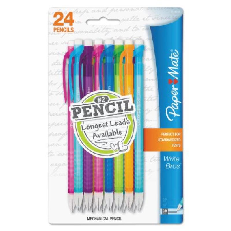 Paper Mate Write Bros Mechanical Pencil, 0.9 mm, Assorted, 24/Pack