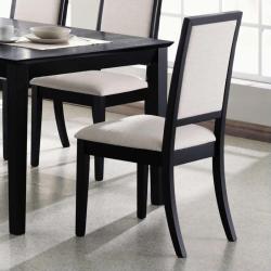 Coaster Lexton Upholstered Dining Chair in Black/Creme