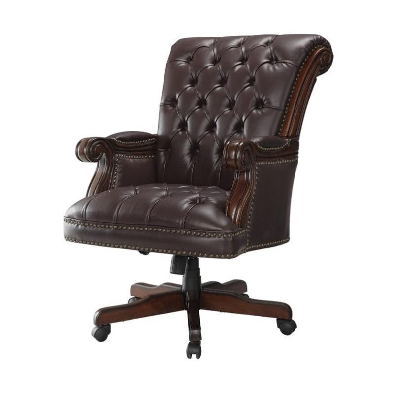Coaster Office Chairs Traditional Executive Chair in Burgundy