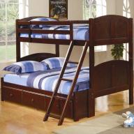 Coaster Parker Twin over Full Bunk Bed in Chesnut Finish
